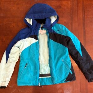 Obermeyer Blue and Black Kids Puffer Jacket